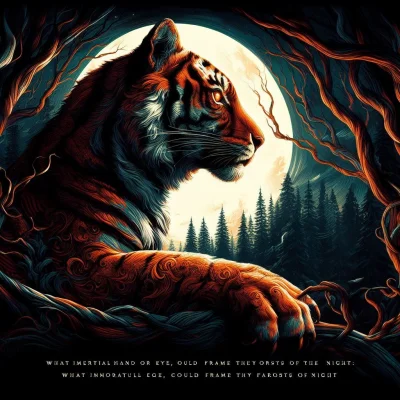 Monochrome_Man - Tyger Tyger, burning bright, 
In the forests of the night; 
What imm...