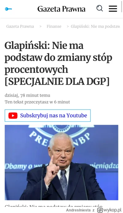 AndresIniesta - Glapsztajn się nie pitoli w tańcu:
 Obecne szacunki sugerują, że infl...