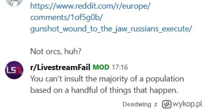 Deadwing - Na kochanym, lewackim Reddicie można wyłapać bana za nazwania ruZZkich ork...