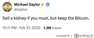 maniek74 - @Kakoq sprzedaj nerkę jak bitkojniarze ( ͡° ͜ʖ ͡°)