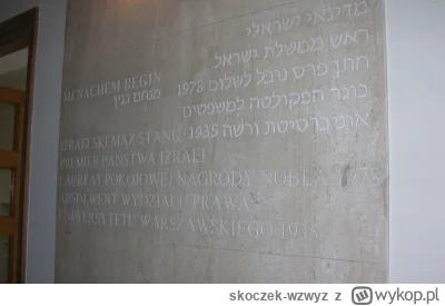 skoczek-wzwyz - UW upamiętnia izraelskich mężów stanu na ścianie w głównym budynku na...