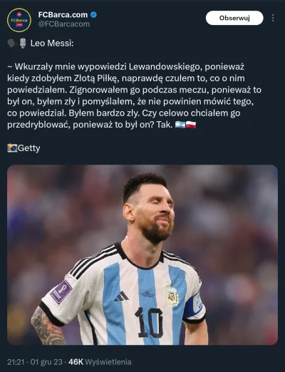 Beeercik - Co ten Messi XD

*'Wkurzały mnie wypowiedzi Lewandowskiego, ponieważ kiedy...