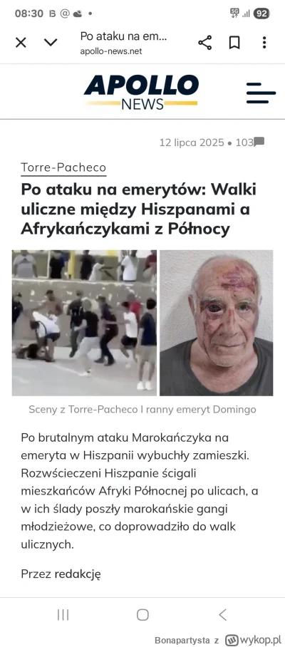 Bonapartysta - Dlaczego Napierała przemilcza co się dzieje w Torre Pacheco
#napierala