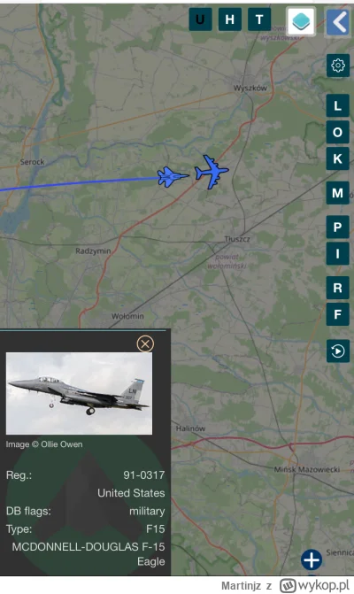 Martinjz - #flightradar24 tankowane nad warszawką
