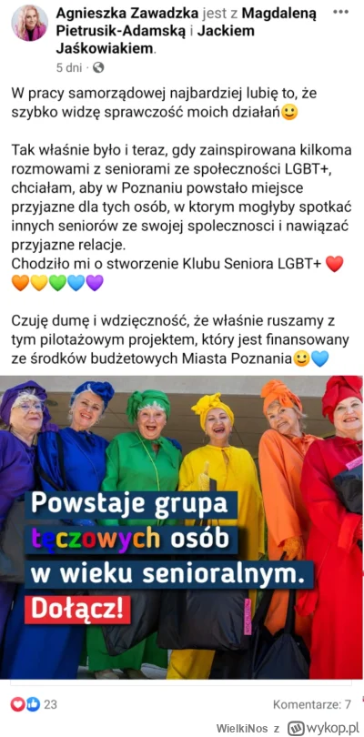 WielkiNos - #dziendobry 

Wiedzieliście, że w Poznaniu powstał klub tęczowych senioró...