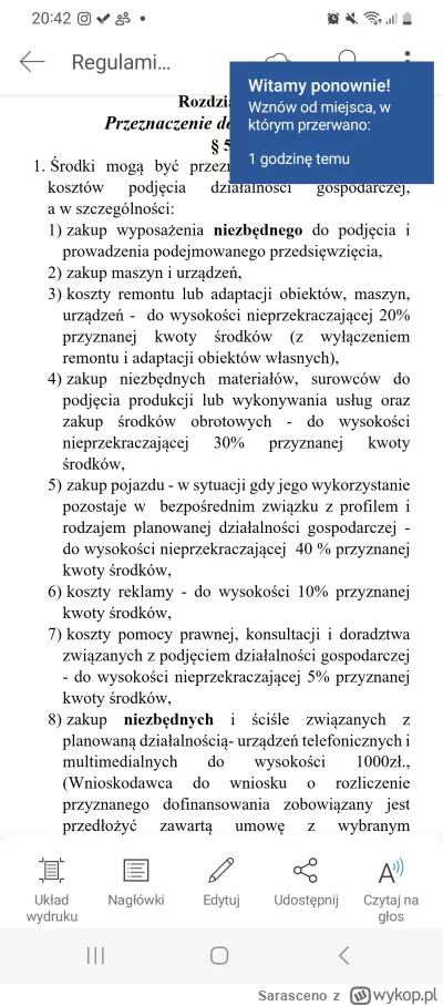 Sarasceno - Ktoś pomoże mogę się ubiegać w sumie o 40 tysięcy z dofinansowania na wla...