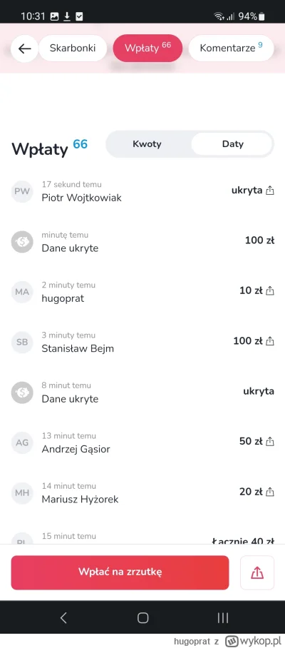 hugoprat - aaaaa niech stracę, dycha nie majątek, i nawet "będąc prawkiem" uważam, że...