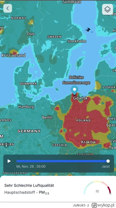 JaNo85 - Tymczasem jakość powietrza w Polsce #pogoda #paleniewpiecu #klimat #krajzdyk...