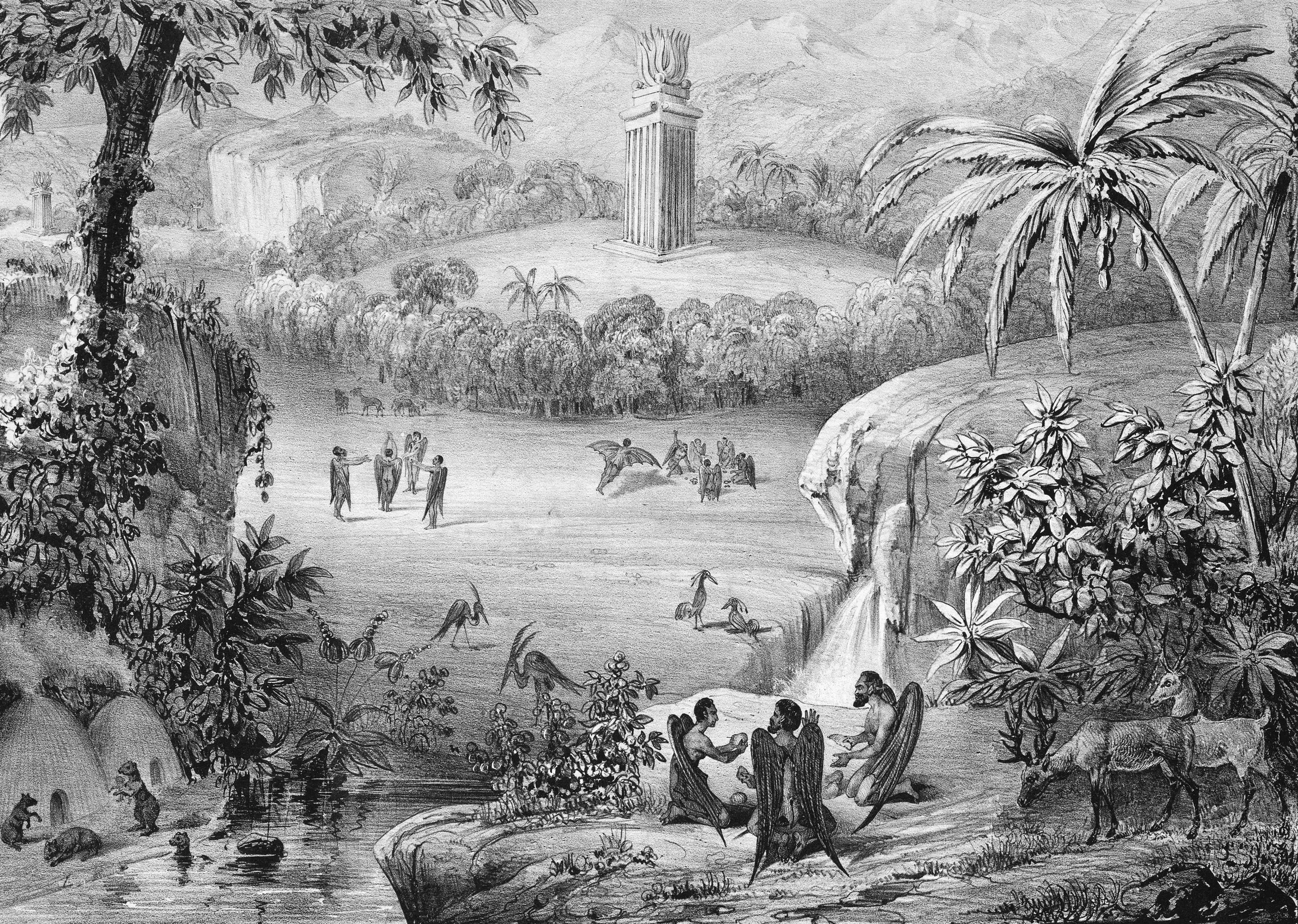 GwiezdnyPylNapoleona - Ilustracja przedstawiająca rzekome "odkrycie" żywych istot na ...