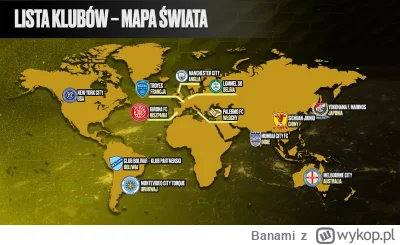 Banami - Mapka klubów należących do City Football Group, której właścicielami są szej...