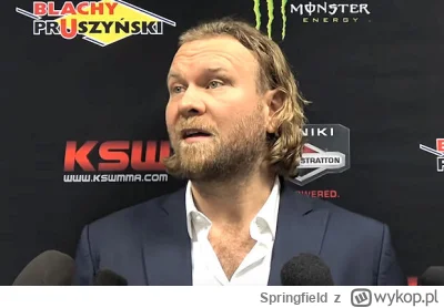 Springfield - pamiętam jak KSW wchodziło na salony, Pudzian wyzywał wtedy ówczesnego ...