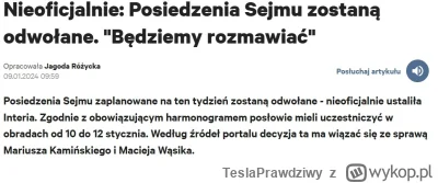 TeslaPrawdziwy - Odwołano posiedzenia sejmu w tym tygodniu.

Przedterminowe wybory zb...