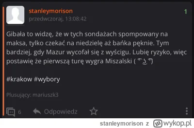 stanleymorison - Mówiłem, że Gibała jebnie, spompowany na maksa. 

#krakow #wybory