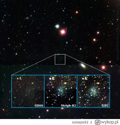 sznaps82 - Obraz galaktyki Nube z trzech różnych teleskopów. Źródło: SDSS/GTC/IAC