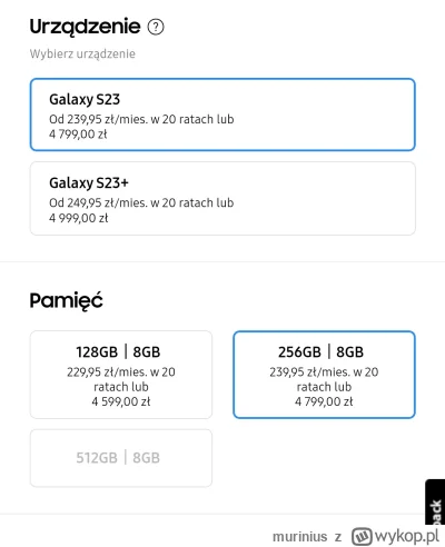 murinius - Samsung podniósł ceny s23 o prawie 1000zł, żeby nie było za tanio.  pewnie...