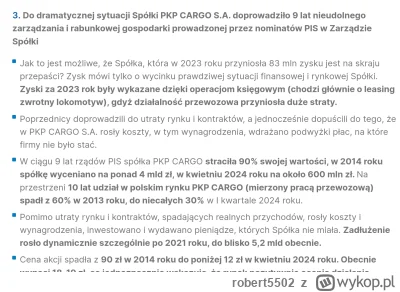 robert5502 - @Thorrand:
Ja zaufam jednak obecnemu prezesowi PKP Cargo 

@Thorrand: Ci...