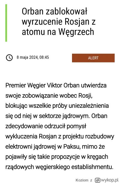 Koziom - Orban nie jest prorosyjski tylko prowęgierski, uśmiechnięty fajnopolaku! ( ͡...