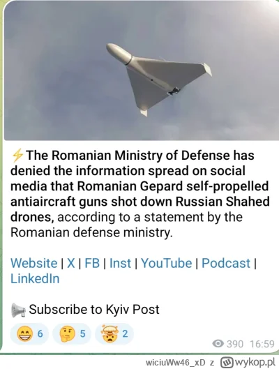 wiciuWw46_xD - #wojna #ukraina

Ministerstwo Obrony Rumunii zaprzeczyło informacjom r...