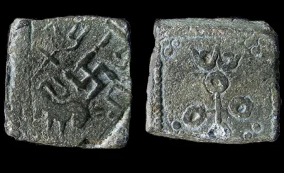 Loskamilos1 - Miedziana moneta z I wieku p.n.e., którą odnaleziono na terenie indyjsk...
