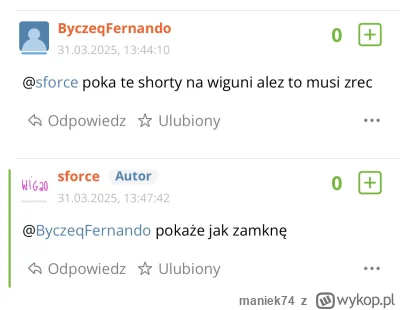 maniek74 - @sforce a rozliczyłeś się z poprzedniego, tak jak obiecałeś, farmazonie? (...