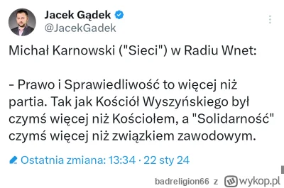 badreligion66 - #sejm #polityka Dobrze Karnowski mówi. PiS to coś więcej niż partia ,...
