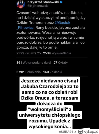 eSUBA94 - przewijajcie dalej, to tylko redaktor sportowy nie znający się na niczym in...