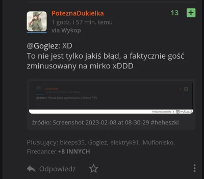 Goglez - @robizx: Serio masz tam minusy? U mnie w tym komentarzu nie ma problemu