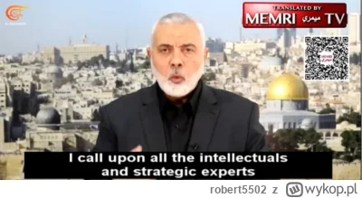 robert5502 - Przywódca Hamasu Isamil Hanija w przemówieniu z 26 października 2023 r. ...