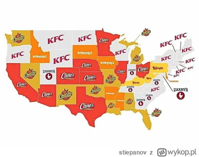 stiepanov - Najbardziej popularna sieć fast food w każdym stanie #usa, jak widać #mcd...