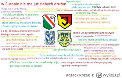 kozackikozak - opuściliśmy gardę z pokory, jakieś gadanie o top10 no to teraz futbolo...