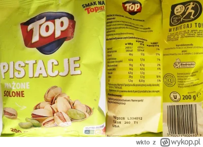 wkto - #listaproduktow
#pistacje prażone solone Top #biedronka
aktualny skład, produc...