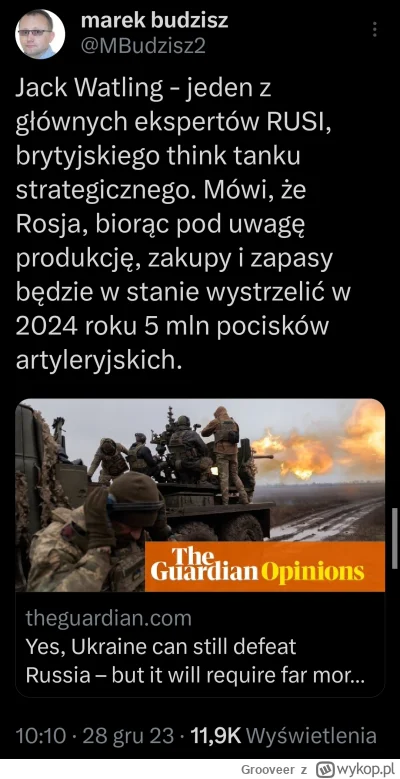 Grooveer - Rosja może wystrzelić 5 milionów pocisków do artylerii w 2024r. Ciekawe il...