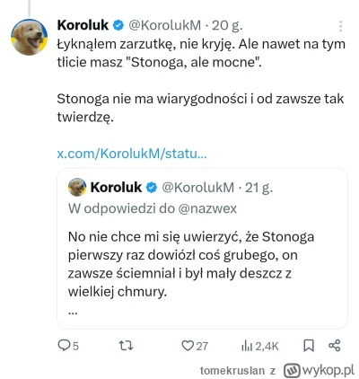 tomekruslan - @uriel_ck nie pisałem że przeprosił, bo i za co miałby przepraszać. Prz...