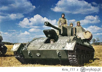 Kris_777 - #Ukraina pokolorowane zdj z 1944 roku. Czołg to is2 a na nim Polscy żołnie...