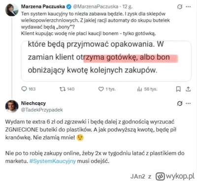 JAn2 - Bawi oburzenie pisiorów na #systemkaucyjny, zwłaszcza, że ustawę o nim przyjął...