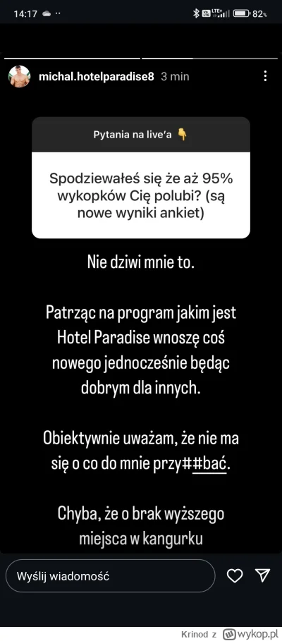 Krinod - to zamieścił Michał jak miał po 19 odcinkach wynik 95% na wykopie

i faktycz...