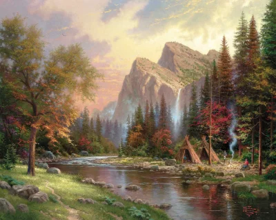 Corvus_Frugilagus - Thomas Kinkade - Góry głoszą Jego chwałę

#corvusfrugilagusconten...