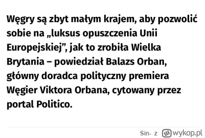 Sin- - Co za bezczelny skur****. Doskonale wie co będzie się działo z gospodarką Węgi...