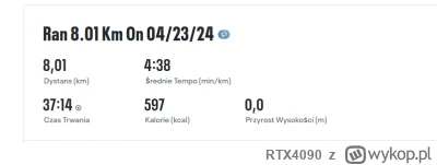 RTX4090 - Z cyklu - przygotowanie do bicia rekordu na 10 km (44:23 do pobicia)

Dzisi...