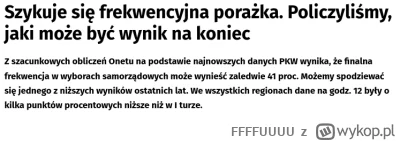 FFFFUUUU - #wybory #pispojednozlo #bekazpo #bekazpisu 
Frekwencyjna porażka - ludzie ...