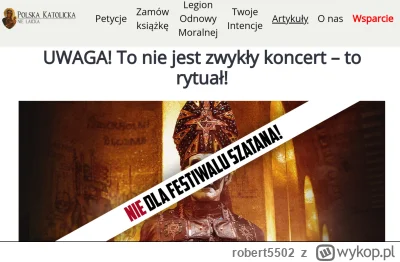 robert5502 - Już katolom wali po deklach 

Ten bluźnierczy festiwal ma się on odbyć w...