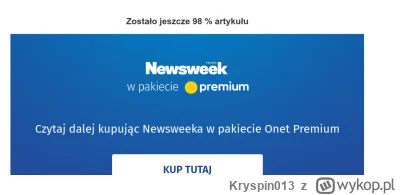 Kryspin013 - Btw, @L3stko, masz subskrypcję newsweeka czy wrzuciłeś artykuł po samym ...