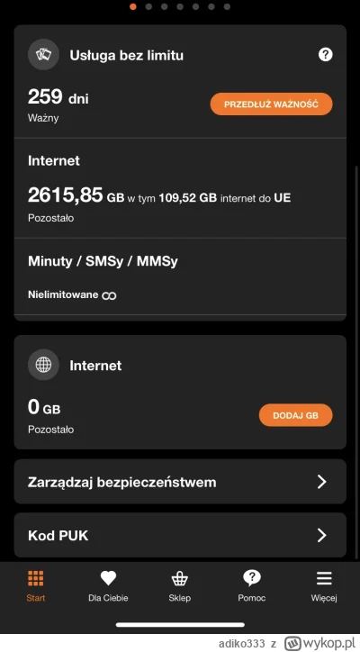 adiko333 - @SaintWykopek: abonamenty to jakaś pomyłka w Orange dostajesz internet za ...