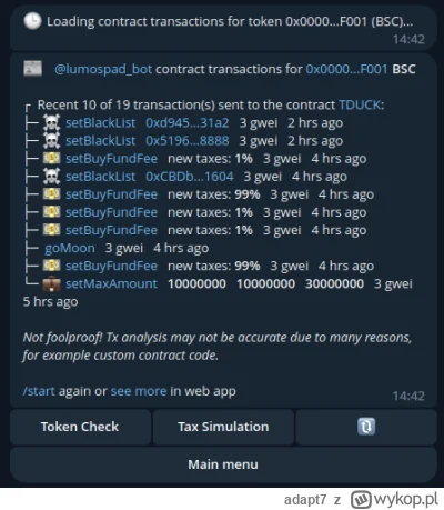 adapt7 - Pod raportem możecie znaleźć przycisk Contract Txs. Pokaże on ostatnie 10 tr...