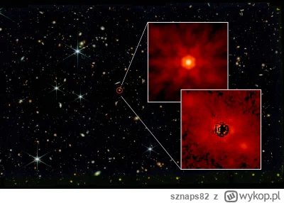 sznaps82 - Zdjęcie z Teleskopu Jamesa Webba przedstawia kwazar J0148 zakreślony na cz...