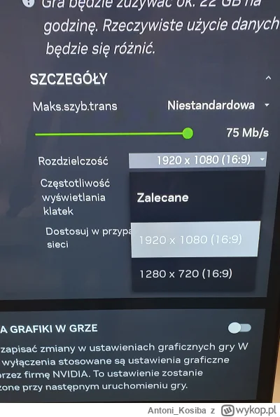 Antoni_Kosiba - Cześć jak zmienić rozdzielczość w geforcenow? Korzystam z tv4K na ded...