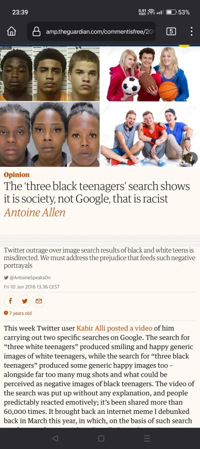 PEPELeSfont - Wpisanie "three black teenagers" w Google wypluwało głównie zdjęcia z z...