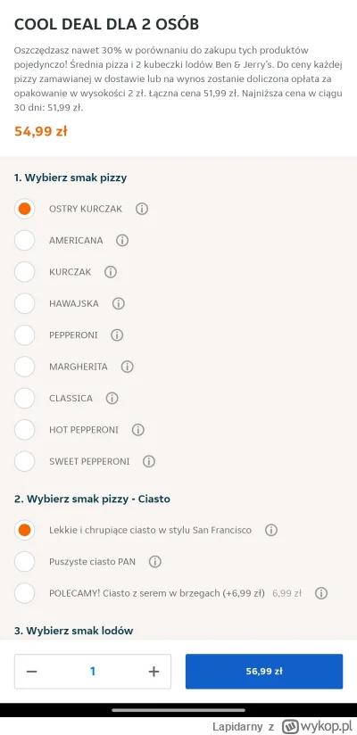 Lapidarny - Nowy rok, nowe podwyżki... 51,99 zł na 56,99 zł 
#pysznepl #pyszne #pizza...