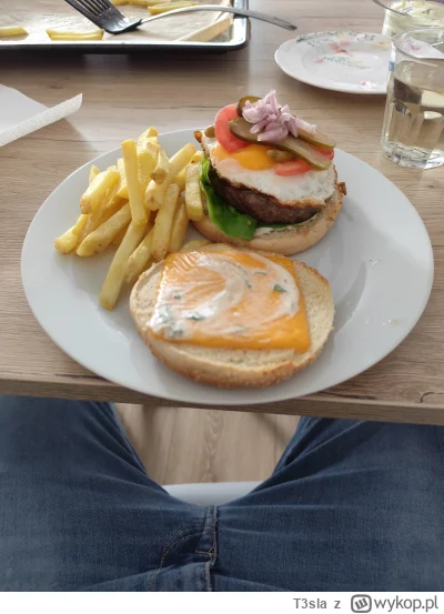 T3sla - #gotujzwykopem #jedzzwykopem 
Dzisiaj wjechał borgir z frytkami. Taki na boga...