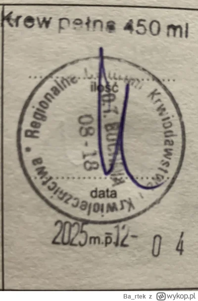 Ba_rtek - 28 941 - 450 = 28 491
Data donacji - 04.12.2025
Rodzaj donacji - krew pełna...